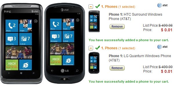 Two Windows 7 Phones Available for 1 Cent This Weekend on Amazon