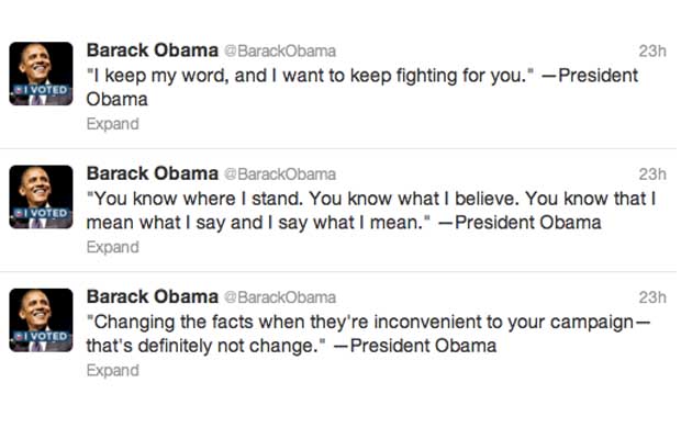 Barack Obama Twitter Timeline Election Day 2013