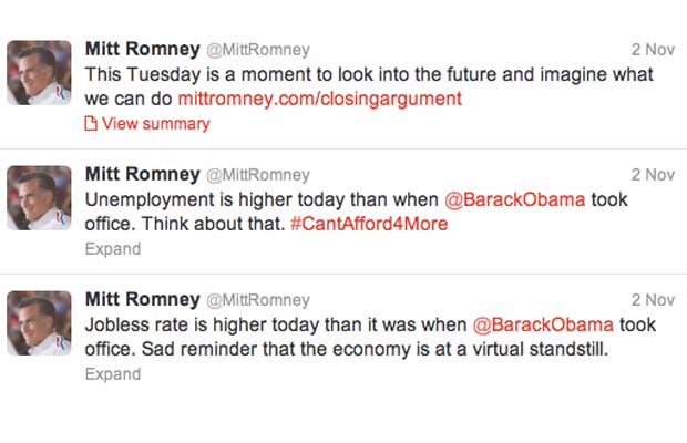 Mitt Romney Twitter Timeline Election Day 2013