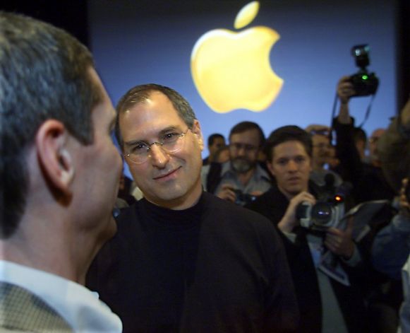 Steve Jobs at MacWorld 200 with Tim Cook